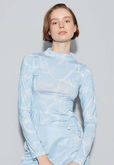 OSSkye Blouse AOP Blue Pool