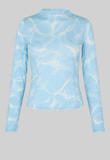 OSSkye Blouse AOP Blue Pool
