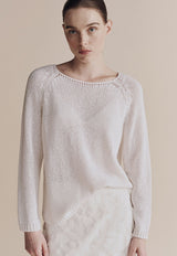 Boat Neck Sweater White