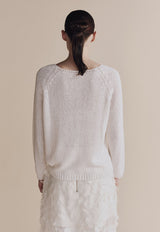 Boat Neck Sweater White