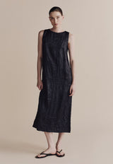 Creased Satin Midi Dress