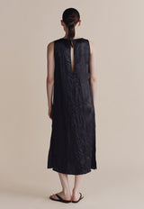 Creased Satin Midi Dress