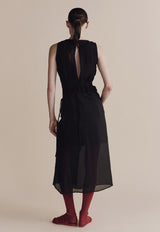 Organza Wrap Skirt Black