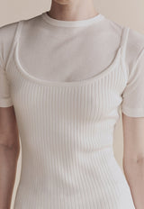 Ribbed Knit Tank White