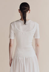 Ribbed Knit Tank White