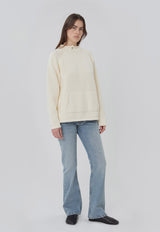 Snap Collar Knit Stone