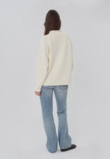 Snap Collar Knit Stone