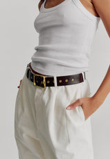 Everyday Buckle Belt Chocolate - NOIS NEW YORK