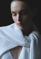 Boat Neck Sweater White