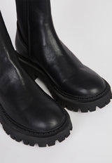 Guided Pull On Lug Sole Boot Black