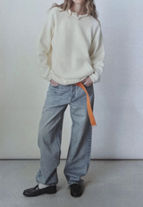 Snap Collar Knit Stone