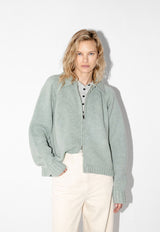 Morgan Dual Zip Cardigan Seafoam