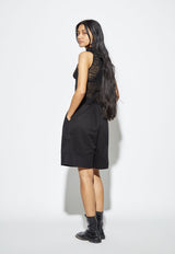 Crepe Mesh Tee Black