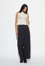 Crepe Mesh Tee White