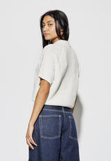 Collared Half Zip Knit Soft Cream