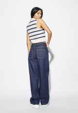 Aukstaitija Crop Top Striped Blue