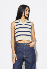 Aukstaitija Crop Top Striped Blue - NOIS NEW YORK