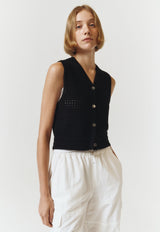 Open Crochet Knit Vest