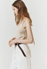 Sleeveless Knit Top Ecru