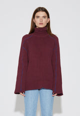 Oversized Stitch Sweater Maroon