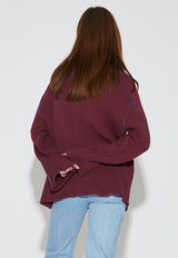 Oversized Stitch Sweater Maroon