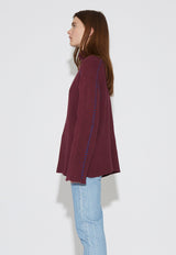 Oversized Stitch Sweater Maroon