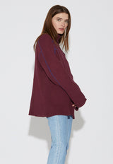Oversized Stitch Sweater Maroon