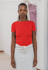 Vein Tee Shirt Red/Brown