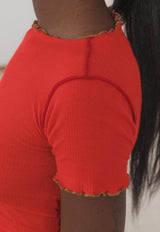 Vein Tee Shirt Red/Brown