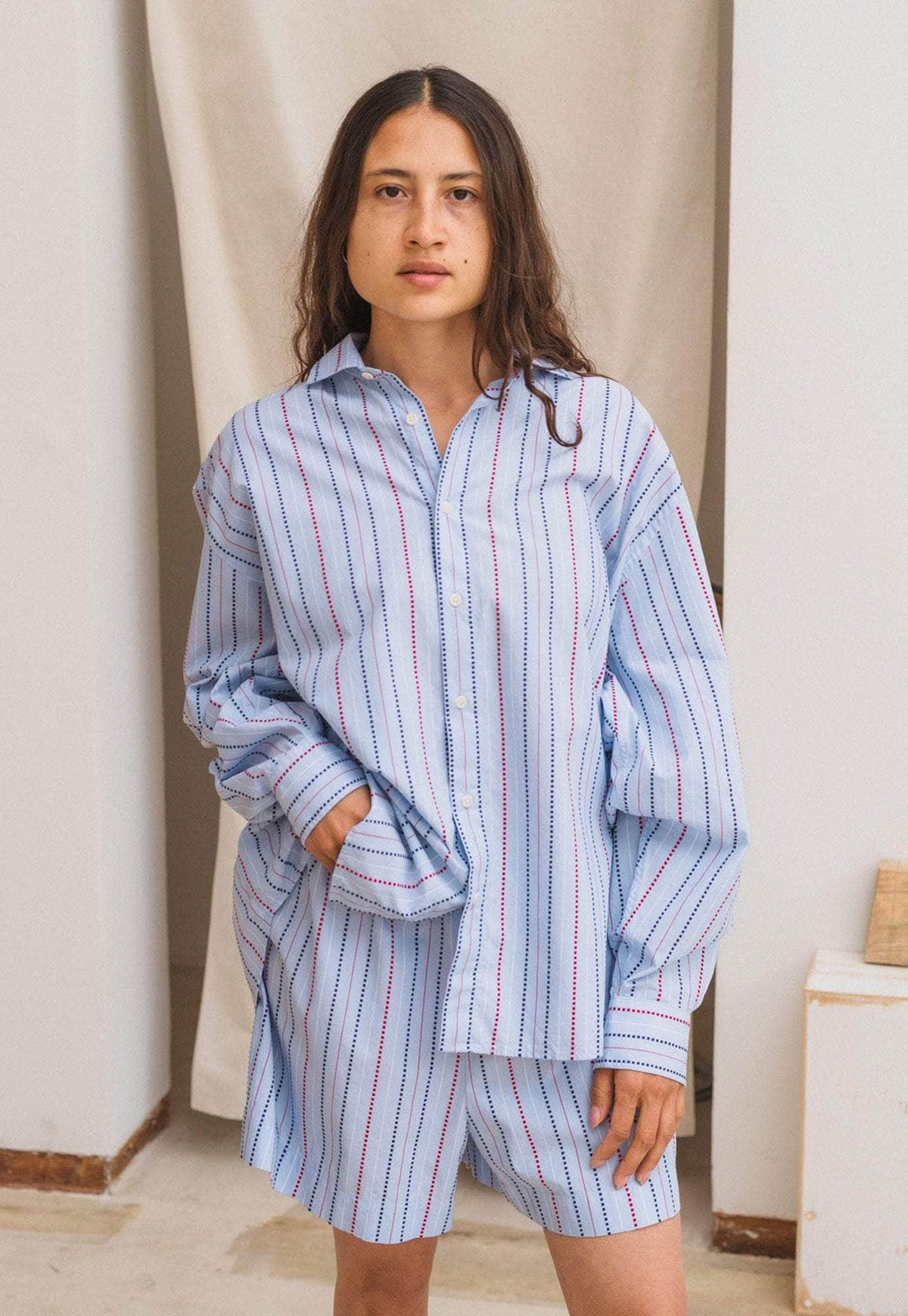 Claude Shirt Matrix Stripe – NOIS NEW YORK Claude Shirt Matrix Stripe – NOIS NEW YORK