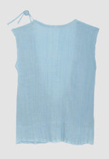 Max Top Crinkle Linen Wuxi Blue