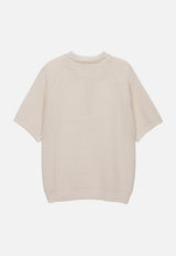 Collared Half Zip Knit Soft Cream