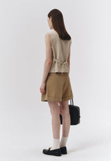 Cotton-Linen Vest Beige