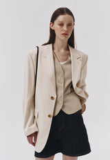 Cotton-Linen Vest Beige