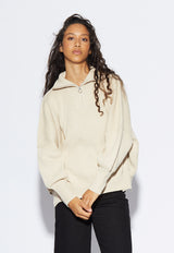 London Zip Sweater Sand