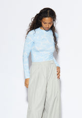 OSSkye Blouse AOP Blue Pool