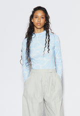 OSSkye Blouse AOP Blue Pool