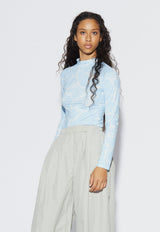 OSSkye Blouse AOP Blue Pool