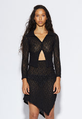 Impression Lace Cardigan Black