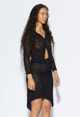 Impression Lace Cardigan Black