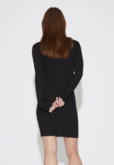 Rib Knit Dress Black