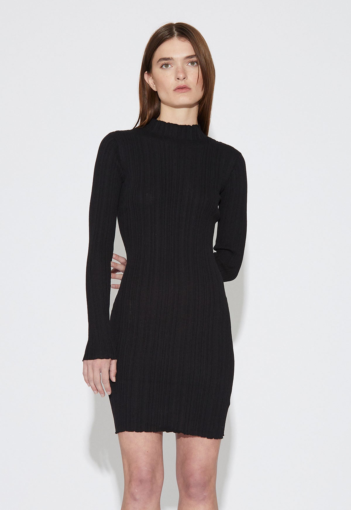Rib Knit Dress Black Rib Knit Dress Black
