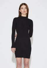 Rib Knit Dress Black