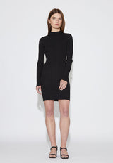 Rib Knit Dress Black