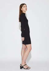Rib Knit Dress Black