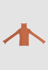 Omato Turtleneck Top Dre Orange & Black