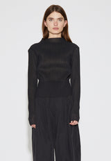 Fluidity Semi-sheer Top Black