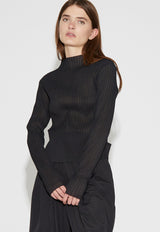 Fluidity Semi-sheer Top Black