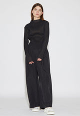 Fluidity Semi-sheer Top Black