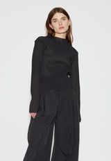 Fluidity Semi-sheer Top Black